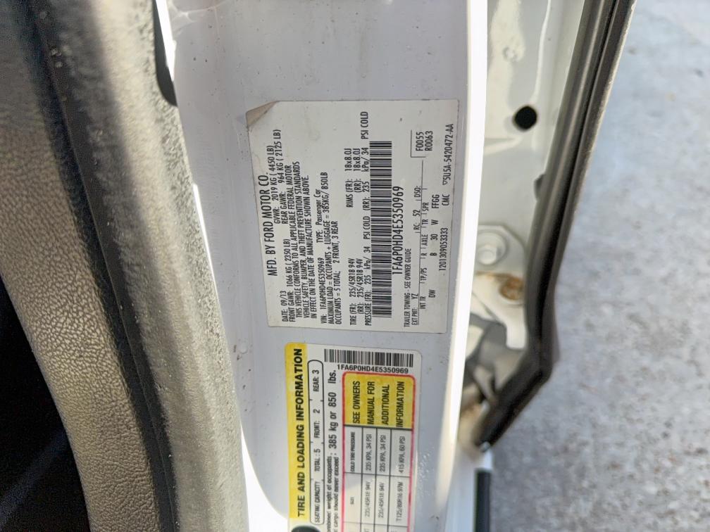 Photo 10 from auction – 2014 FORD FUSION SE with VIN 1FA6P0HD4E5350969