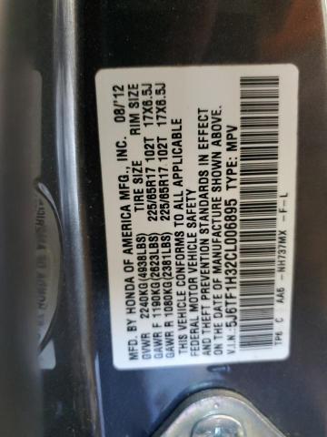 Photo 14 from auction – 2012 HONDA CROSSTOUR with VIN 5J6TF1H32CL006895