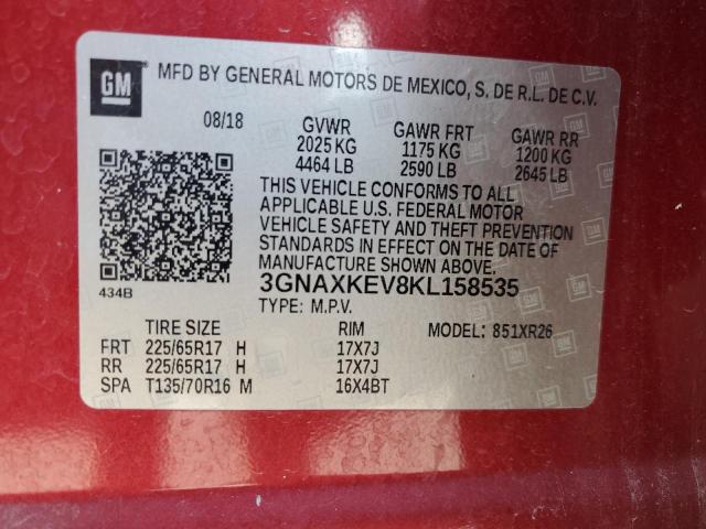 Photo 14 from auction – 2019 CHEVROLET EQUINOX LT with VIN 3GNAXKEV8KL158535