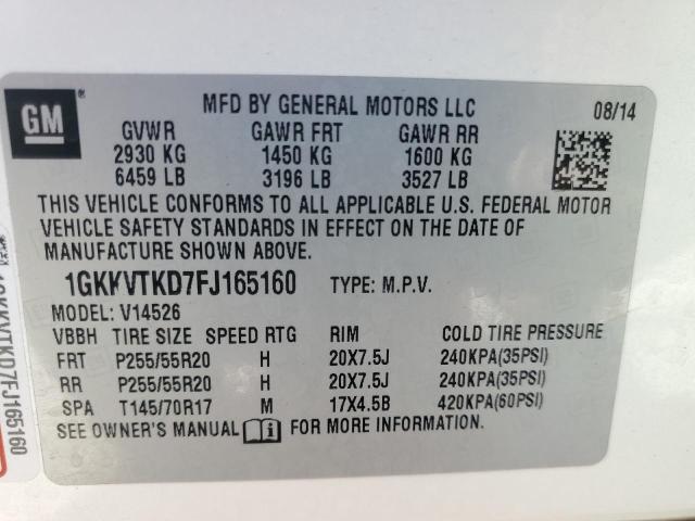 Photo 14 from auction – 2015 GMC ACADIA DEN with VIN 1GKKVTKD7FJ165160