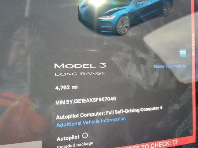 Photo 9 from auction – 2025 TESLA MODEL 3 with VIN 5YJ3E1EAXSF967046