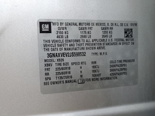 Photo 14 from auction – 2018 CHEVROLET EQUINOX PR with VIN 3GNAXVEV2JS598532