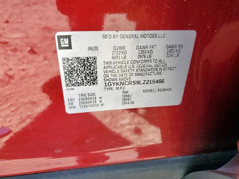 Photo 14 from auction – 2020 CADILLAC XT5 with VIN 1GYKNCRS9LZ215466