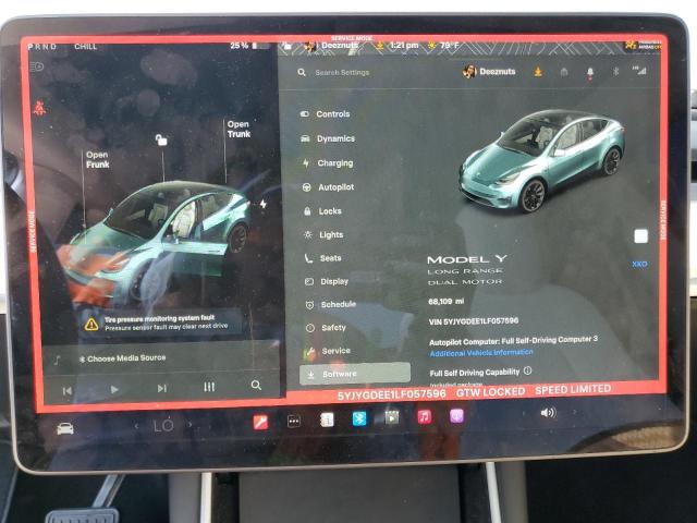 Photo 9 from auction – 2020 TESLA MODEL Y with VIN 5YJYGDEE1LF057596
