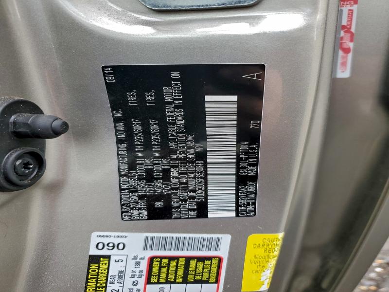 Photo 14 from auction – 2015 TOYOTA SIENNA with VIN 5TDZK3DC5FS530848