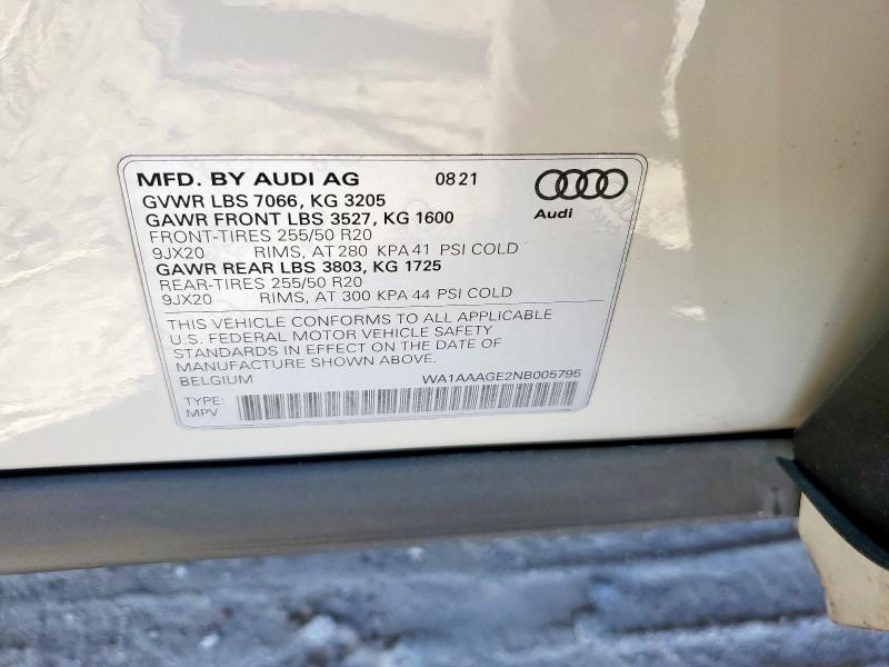 Photo 14 from auction – 2022 AUDI E-TRON PRE with VIN WA1AAAGE2NB005795