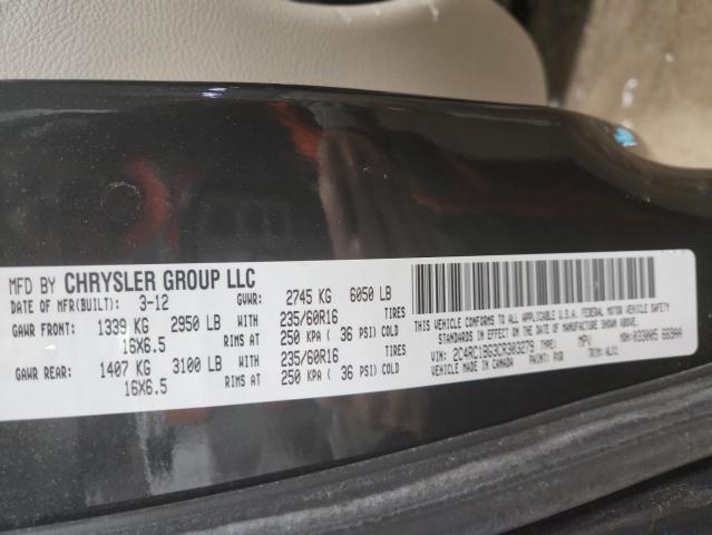 Photo 14 from auction – 2012 CHRYSLER TOWN & COU with VIN 2C4RC1BG3CR303279