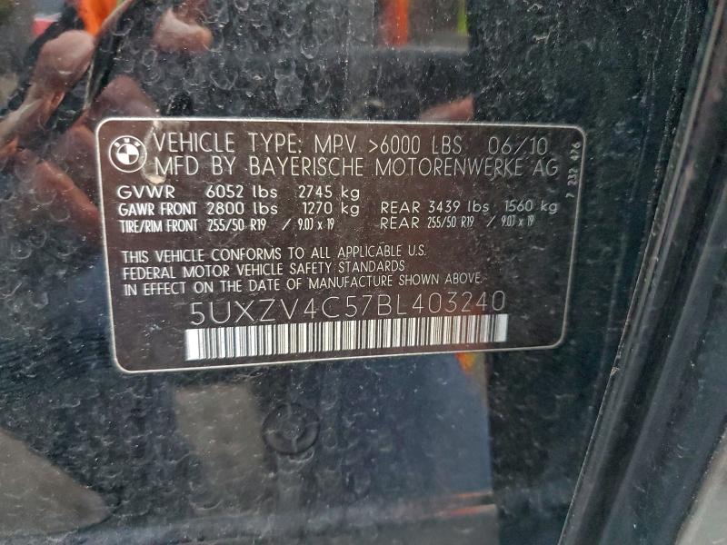 Photo 14 from auction – 2011 BMW X5 XDRIVE3 with VIN 5UXZV4C57BL403240