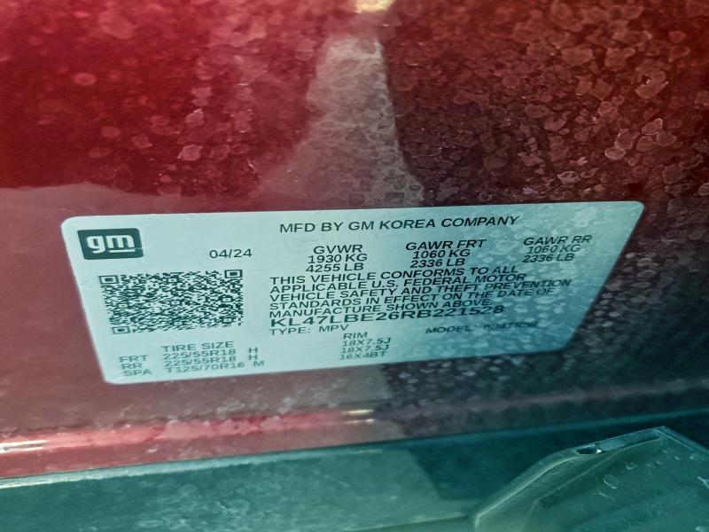 Photo 14 from auction – 2024 BUICK ENVISTA with VIN KL47LBE26RB221528