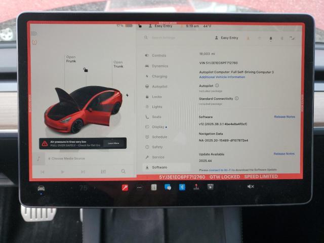 Photo 9 from auction – 2023 TESLA MODEL 3 with VIN 5YJ3E1EC6PF712760