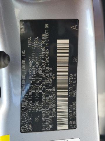 Photo 14 from auction – 2012 TOYOTA SIENNA LE with VIN 5TDKK3DC6CS243404