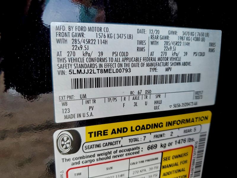 Photo 14 from auction – 2021 LINCOLN NAVIGATOR with VIN 5LMJJ2LT8MEL00793
