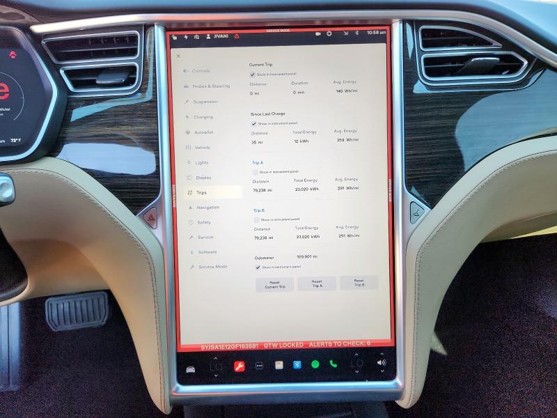 Photo 9 from auction – 2016 TESLA MODEL S with VIN 5YJSA1E12GF163581