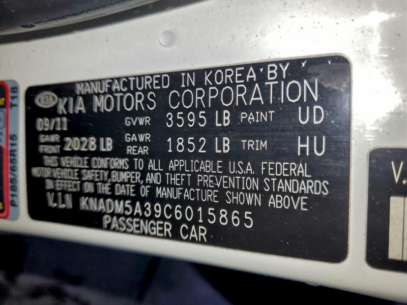 Photo 14 from auction – 2012 KIA RIO LX with VIN KNADM5A39C6015865