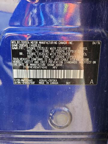 Photo 14 from auction – 2014 TOYOTA RAV4 LIMIT with VIN 2T3DFREV0EW174646