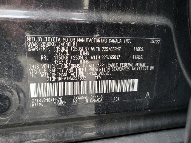 Photo 14 from auction – 2022 TOYOTA RAV4 LE with VIN 2T3F1RFV1NW297832