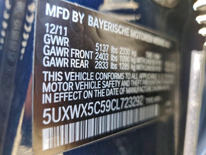 Photo 14 from auction – 2012 BMW X3 XDRIVE2 with VIN 5UXWX5C59CL723292
