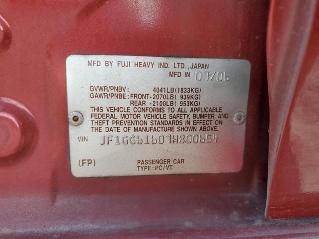 Photo 14 from auction – 2007 SUBARU IMPREZA 2. with VIN JF1GG61607H800654