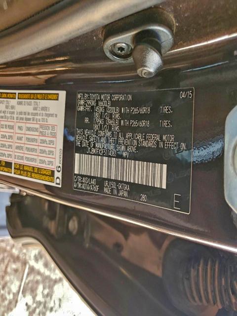 Photo 14 from auction – 2015 LEXUS GX 460 with VIN JTJBM7FX2F5114083
