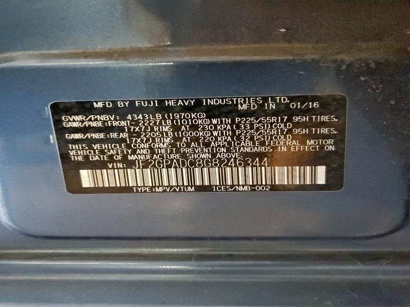 Photo 14 from auction – 2016 SUBARU CROSSTREK with VIN JF2GPADC8G8246344