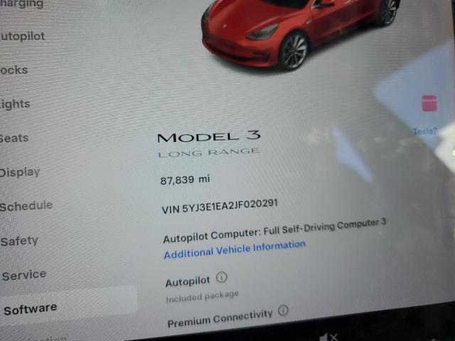 Photo 9 from auction – 2018 TESLA MODEL 3 with VIN 5YJ3E1EA2JF020291