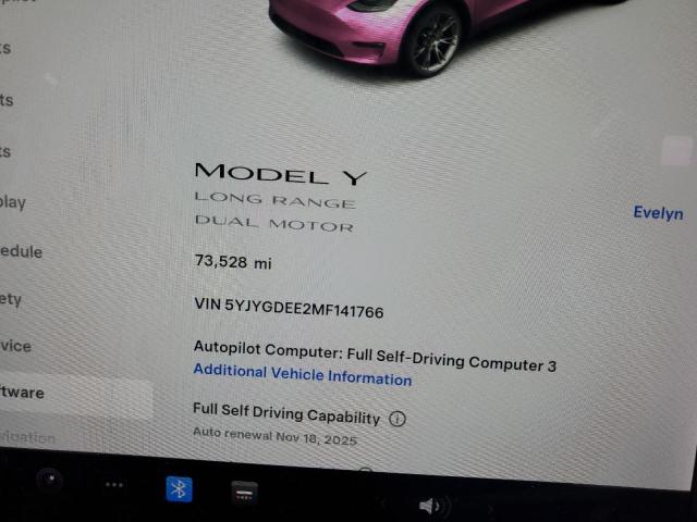 صورة رقم 9 من المزاد - 2021 TESLA MODEL Y مع VIN 5YJYGDEE2MF141766