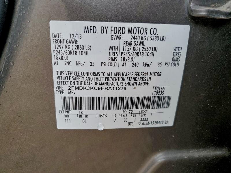 Photo 14 from auction – 2014 FORD EDGE LIMIT with VIN 2FMDK3KC9EBA11276