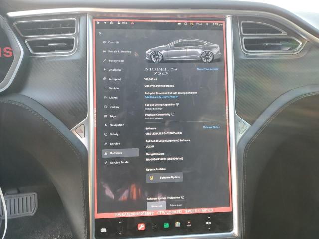 Photo 9 from auction – 2017 TESLA MODEL S with VIN 5YJSA1E26HF218592