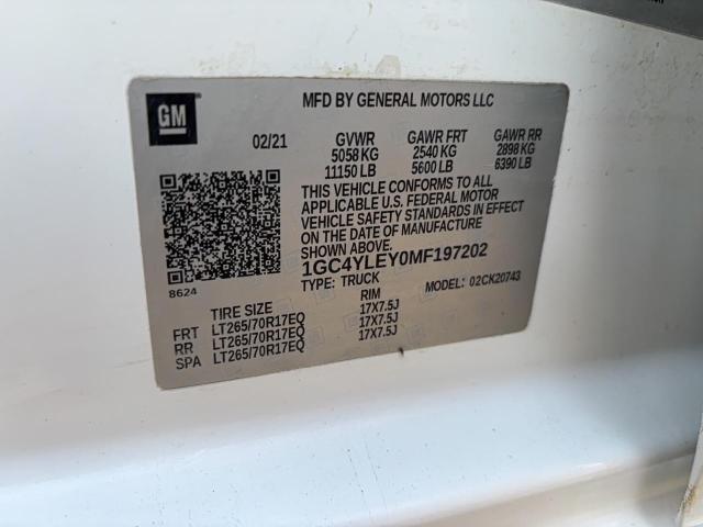 Photo 10 from auction – 2021 CHEVROLET SILVERADO with VIN 1GC4YLEY0MF197202