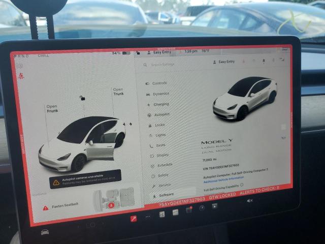 Photo 9 from auction – 2022 TESLA MODEL Y with VIN 7SAYGDEE1NF327903