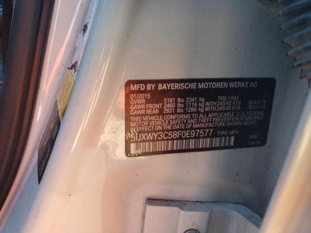 Photo 14 from auction – 2015 BMW X3 XDRIVE2 with VIN 5UXWY3C58F0E97577
