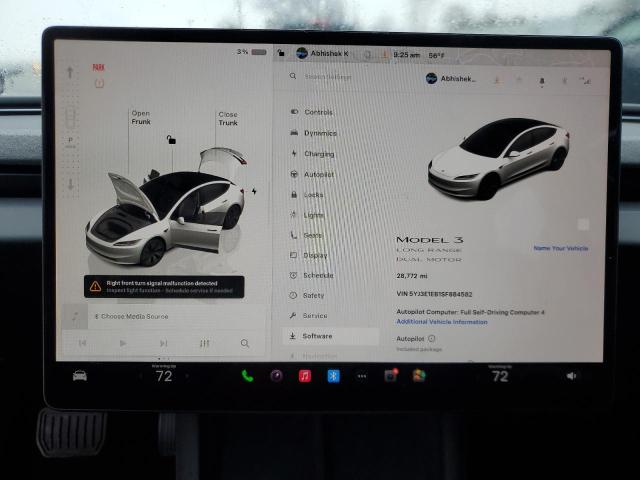 Photo 9 from auction – 2025 TESLA MODEL 3 with VIN 5YJ3E1EB1SF884582