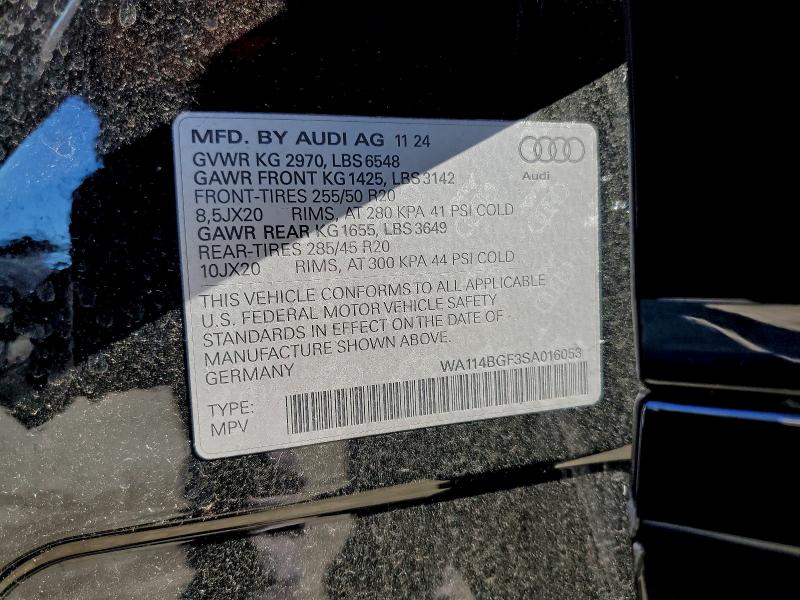 Photo 14 from auction – 2025 AUDI Q6 E-TRON with VIN WA114BGF3SA016053
