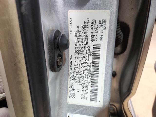 Photo 14 from auction – 2004 TOYOTA 4RUNNER SR with VIN JTEZU14R840036207