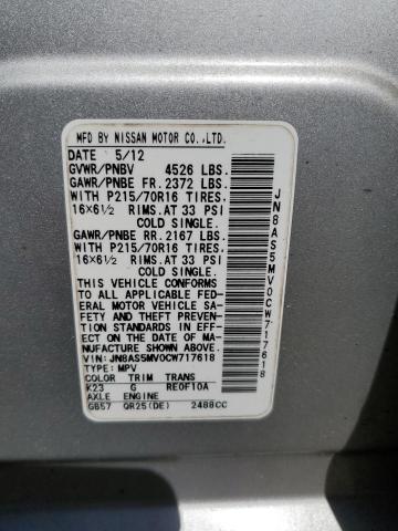Photo 14 from auction – 2012 NISSAN ROGUE S with VIN JN8AS5MV0CW717618