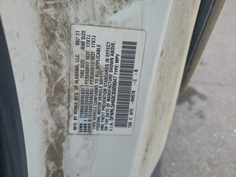 Photo 14 from auction – 2012 HONDA ODYSSEY EX with VIN 5FNRL5H60CB009047