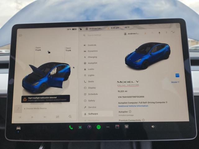 صورة رقم 9 من المزاد - 2022 TESLA MODEL Y مع VIN 7SAYGDEF5NF552656
