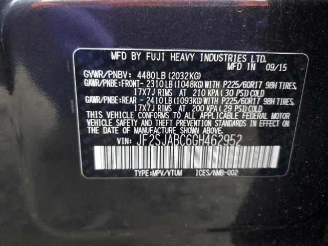 Photo 14 from auction – 2016 SUBARU FORESTER 2 with VIN JF2SJABC6GH462952