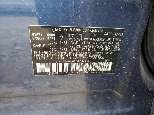 Photo 14 from auction – 2020 SUBARU ASCENT LIM with VIN 4S4WMAMD6L3444662