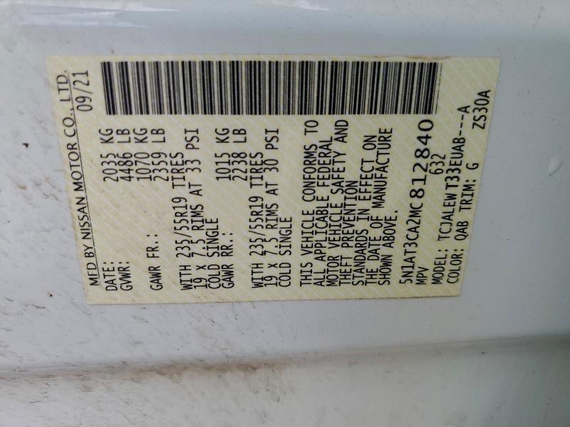 Photo 14 from auction – 2021 NISSAN ROGUE SL with VIN 5N1AT3CA2MC812840