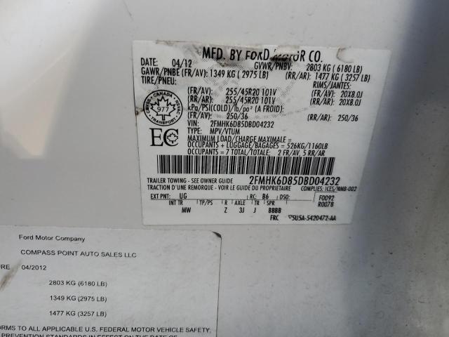 Photo 14 from auction – 2013 FORD FLEX LIMIT with VIN 2FMHK6D85DBD04232