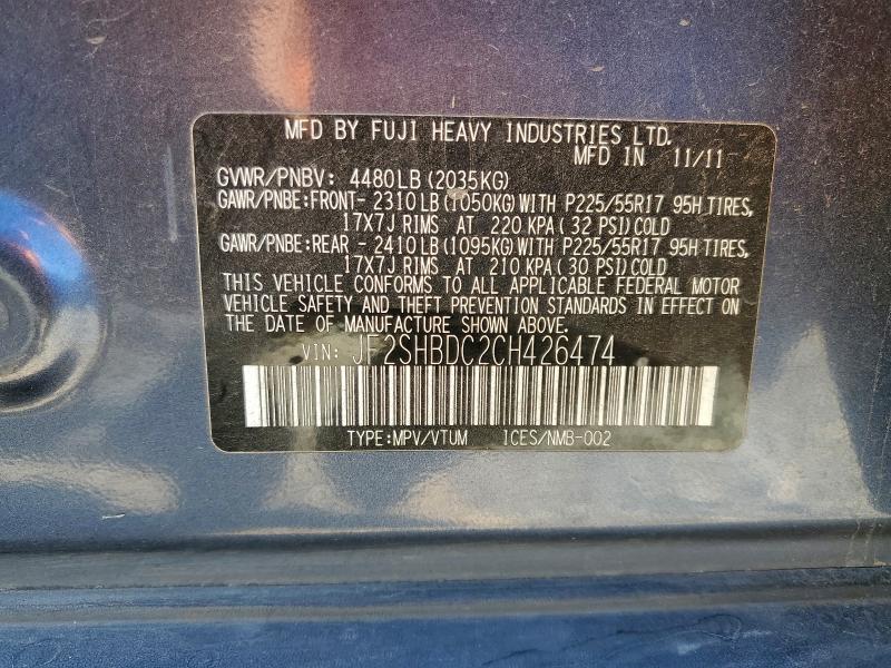 Photo 14 from auction – 2012 SUBARU FORESTER 2 with VIN JF2SHBDC2CH426474