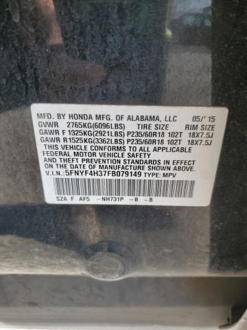 Photo 14 from auction – 2015 HONDA PILOT SE with VIN 5FNYF4H37FB079149