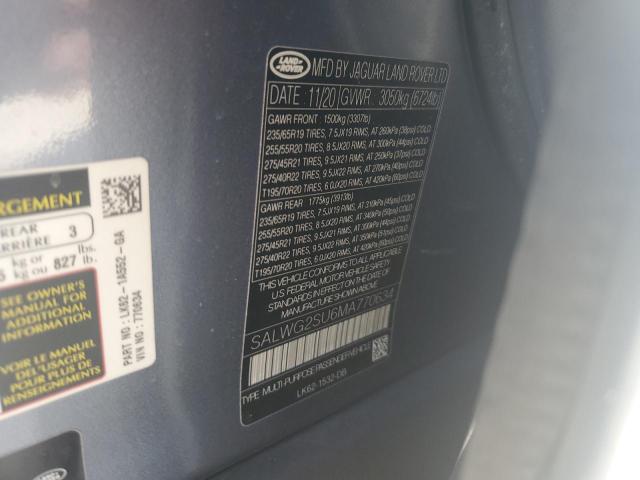 Photo 14 from auction – 2021 LAND ROVER RANGE ROVE with VIN SALWG2SU6MA770634