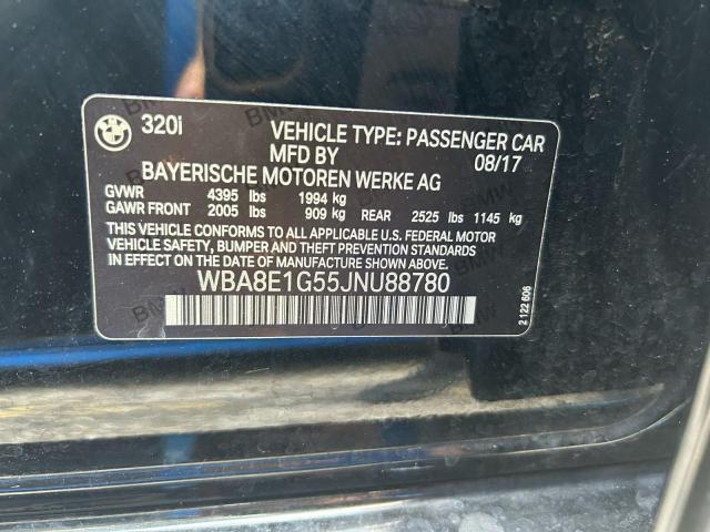 Photo 10 from auction – 2018 BMW 320 I with VIN WBA8E1G55JNU88780