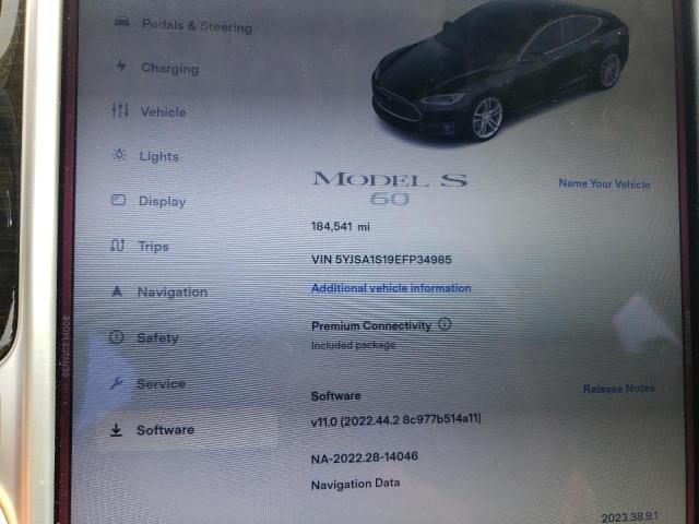 Photo 9 from auction – 2014 TESLA MODEL S with VIN 5YJSA1S19EFP34985