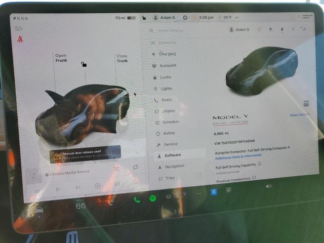 Photo 9 from auction – 2024 TESLA MODEL Y with VIN 7SAYGDEF1RF049146