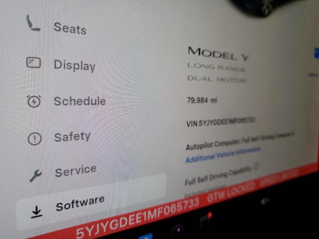 Photo 9 from auction – 2021 TESLA MODEL Y with VIN 5YJYGDEE1MF065733