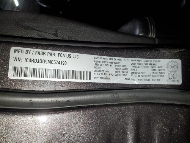 Photo 14 from auction – 2021 DODGE DURANGO GT with VIN 1C4RDJDG9MC574190