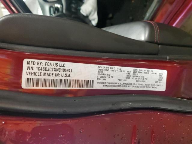 Photo 14 from auction – 2022 DODGE DURANGO R/ with VIN 1C4SDJCTXNC106941